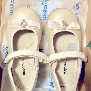 Girls gold bar shoes